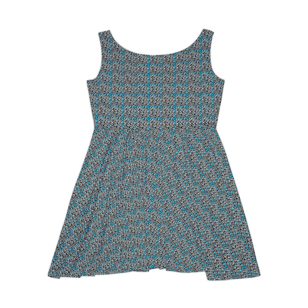 Checkerboard Vibe Women Skater Dress - Creative Canvas Corner
