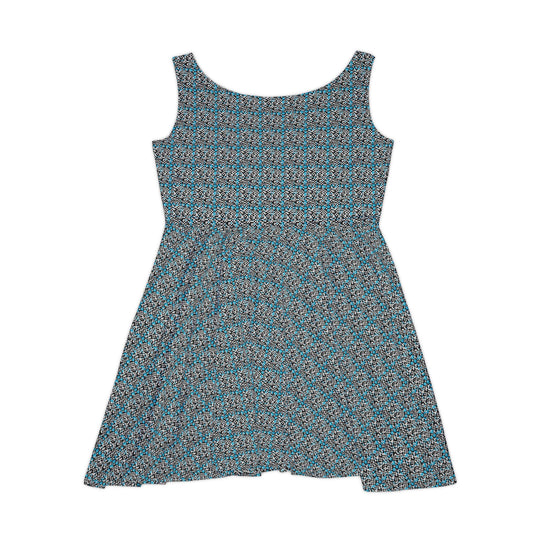 Checkerboard Vibe Women Skater Dress - Creative Canvas Corner