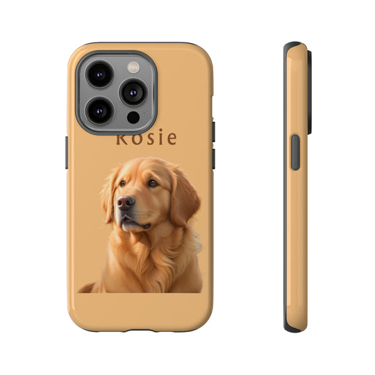 Golden Retriever Phone Case Using Pet Photo + Name Dog Phone Case iPhone Case - Creative Canvas Corner