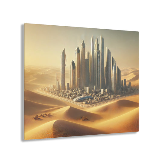 Futuristic Desert City Oasis Acrylic Print