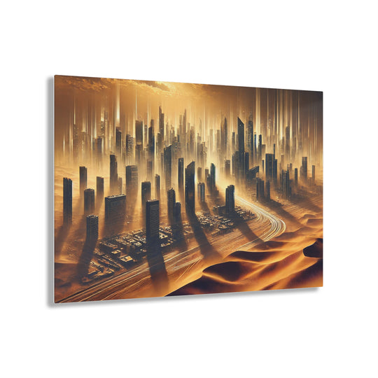 Futuristic Desert Mirage City Acrylic Print