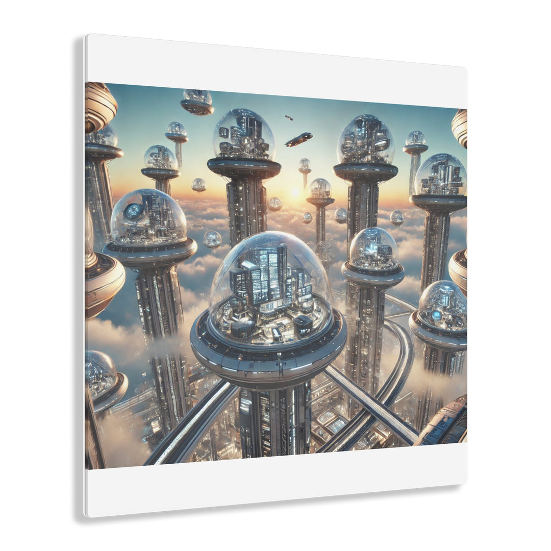 Futuristic Sky Pod City Acrylic Print