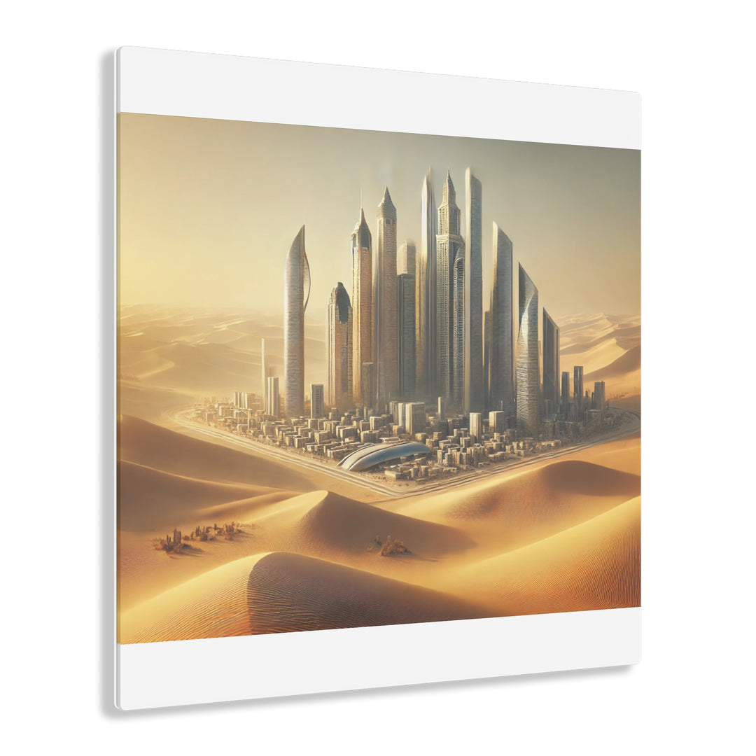 Futuristic Desert City Oasis Acrylic Print