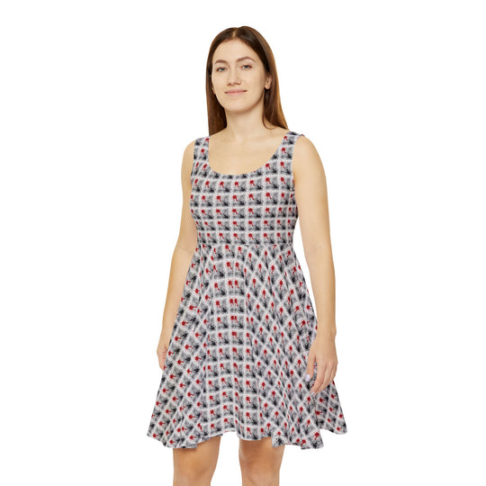 Crypto Grid Vibe Women Skater Dress - Creative Canvas Corner