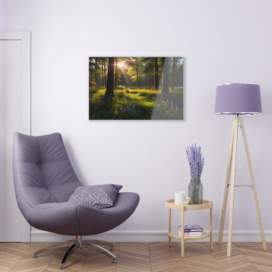 🌼 Sunlit Forest Clearing: Tranquil Beauty and Wildflower Bliss 🌞 - Creative Canvas Corner