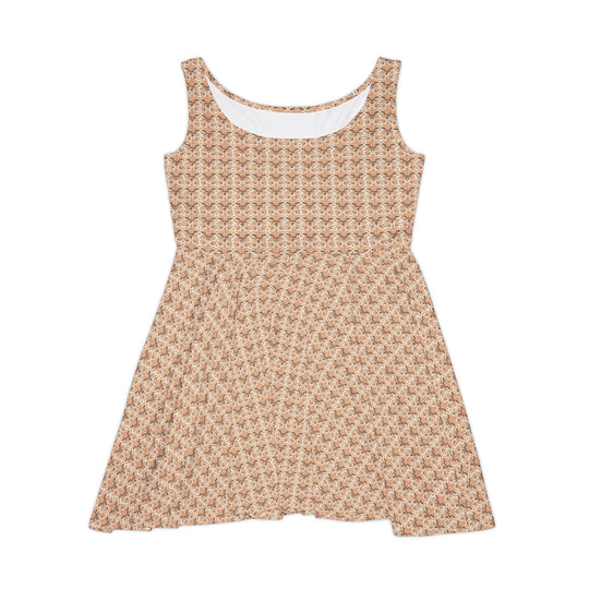 Peach Backless Skater Dress: Bold & Sweet Allure