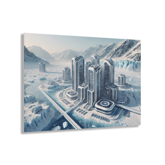 Futuristic Glacier Cityscape Acrylic Print