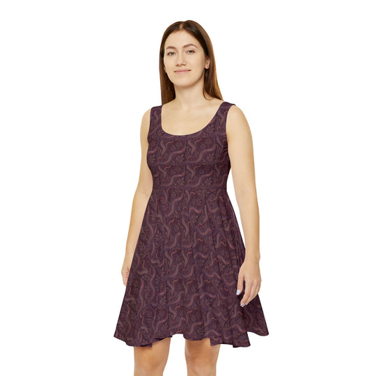 Minimalist Plum Skater Dress for a Sophisticated Look