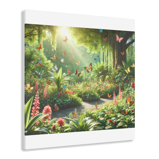 Daylight Garden with Butterflies - Acrylic Masterpiece