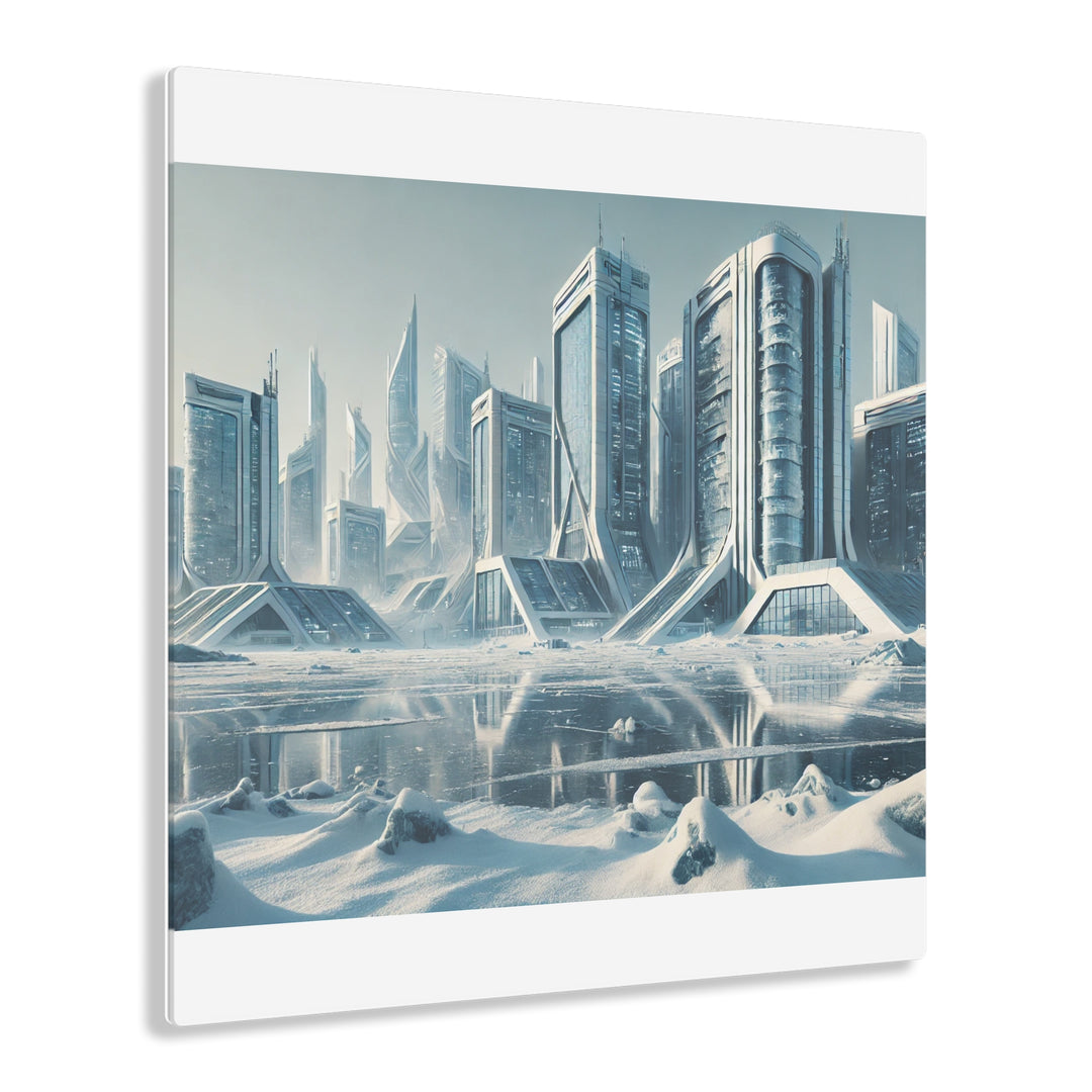 Futuristic Arctic Cityscape Acrylic Print