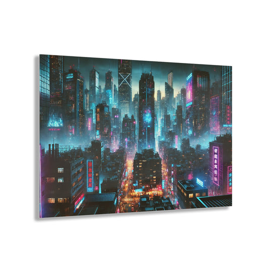 Cyberpunk Futurism Cityscape Acrylic Print