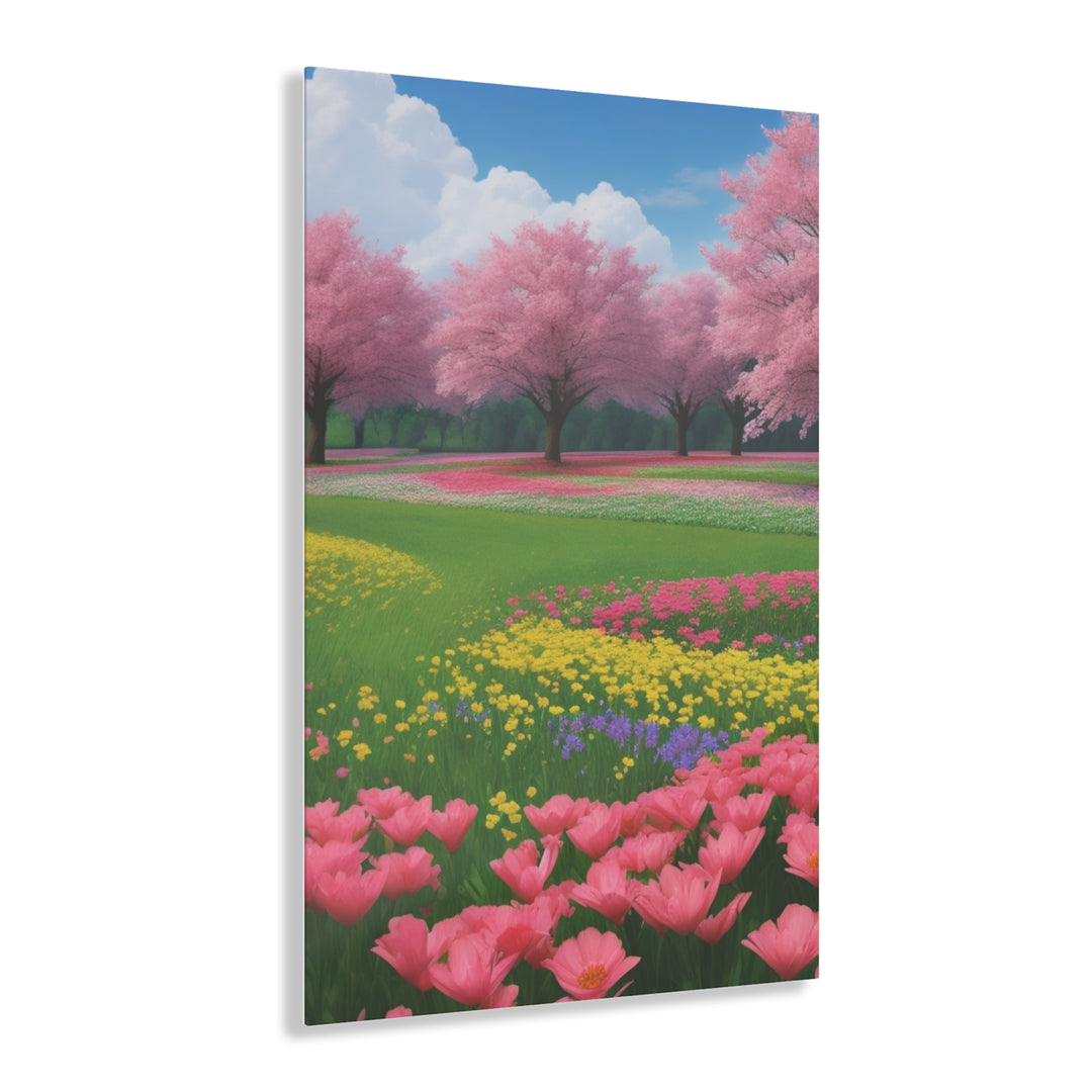 🍃 Pink Blossoms Amidst Greenery: Forest Magic 🌳 - Creative Canvas Corner