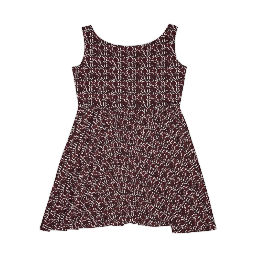 Long Sleeve Skater Dress - Elegant Winter Retro