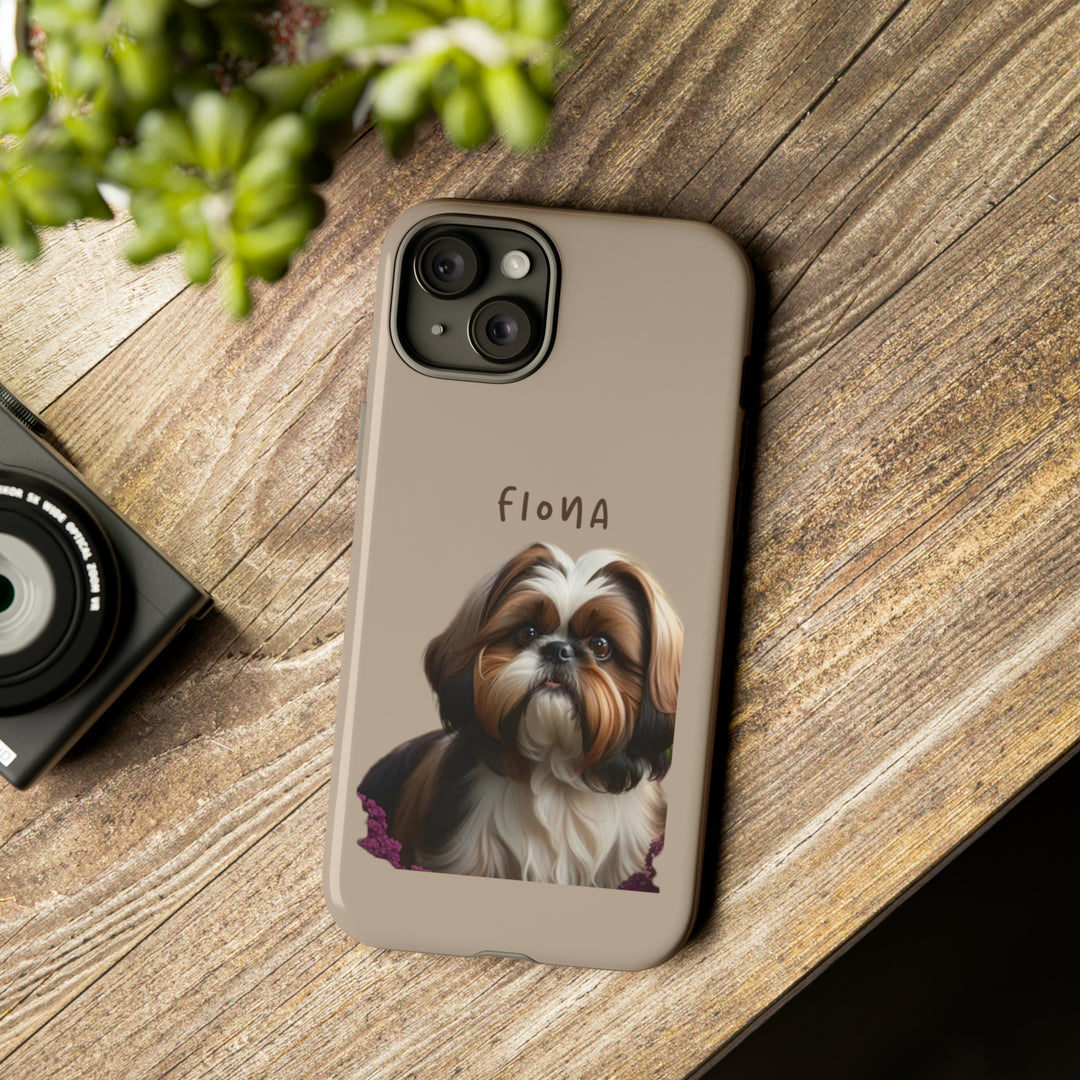 Custom Shih Tzu Pet Phone Case with Photo and Name - Dog Lover's Gift - Creative Canvas Corner