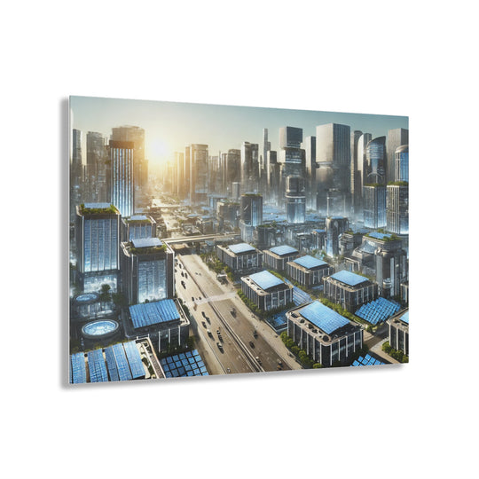 Solar-Powered Futuristic City Acrylic Print