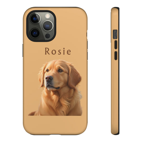 Golden Retriever Phone Case Using Pet Photo + Name Dog Phone Case iPhone Case - Creative Canvas Corner