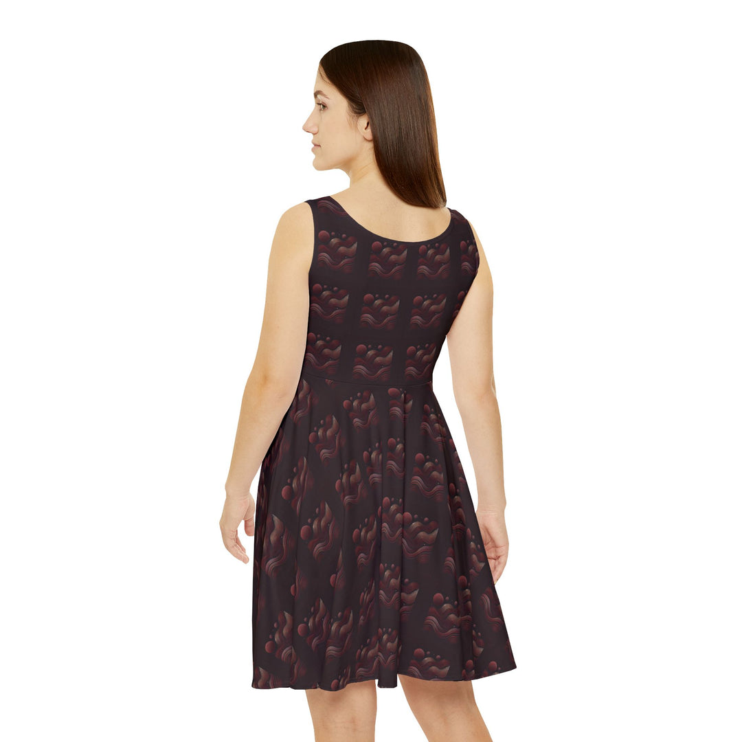 Minimalist Maroon Skater Dress for Timeless Elegance