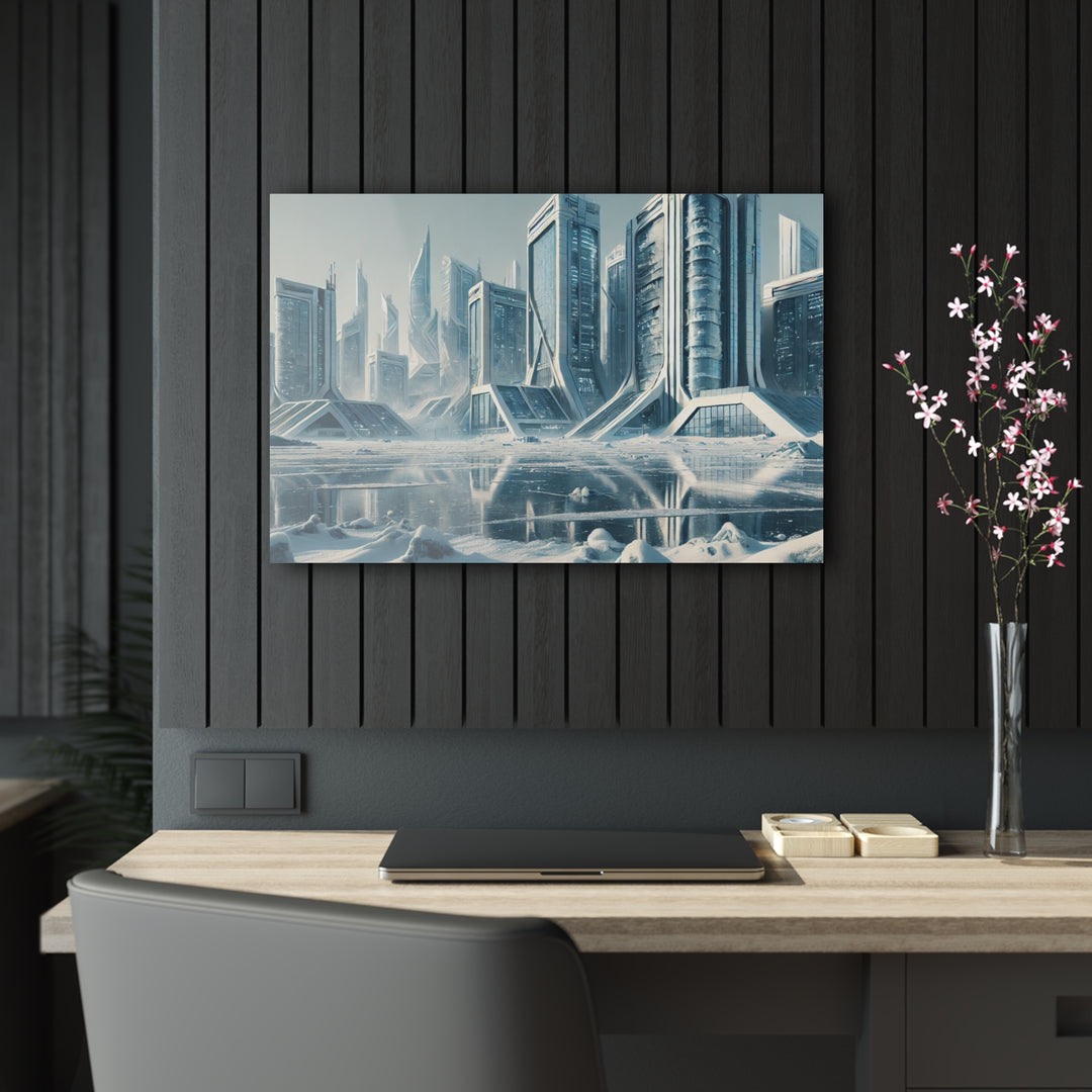 Futuristic Arctic Cityscape Acrylic Print