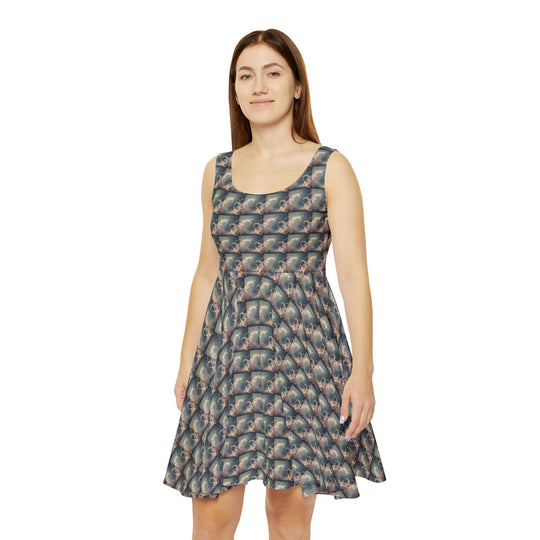 Feathered Florals Women Skater Dress