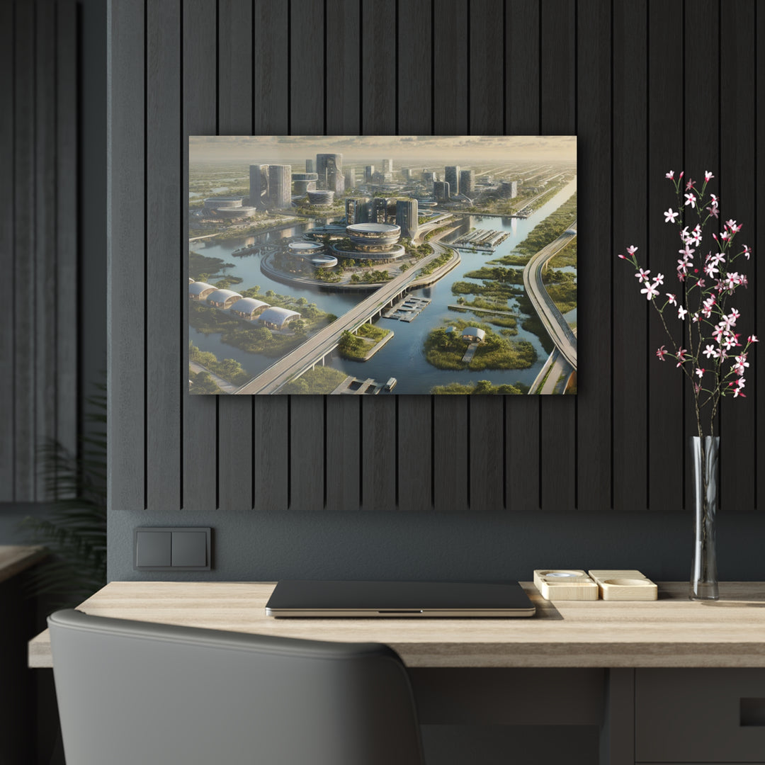 Futuristic Marshland City Acrylic Print