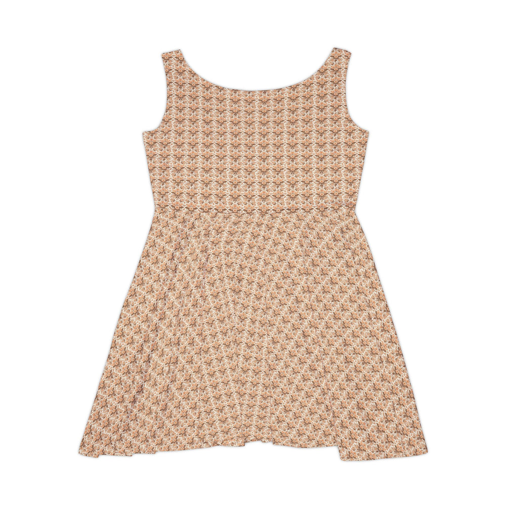 Peach Backless Skater Dress: Bold & Sweet Allure