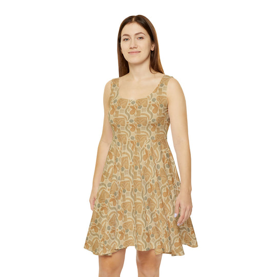 Minimalist Beige Skater Dress for a Timeless Look