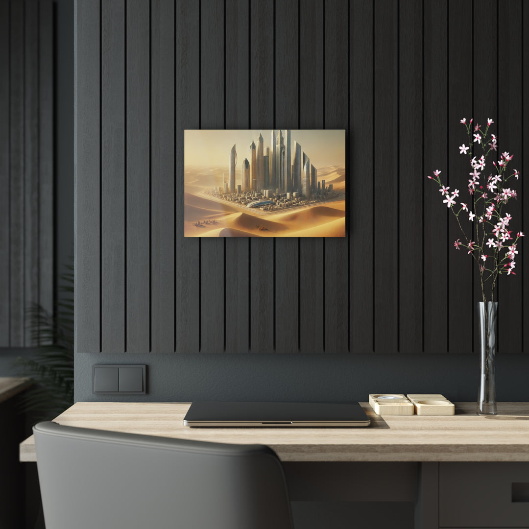 Futuristic Desert City Oasis Acrylic Print