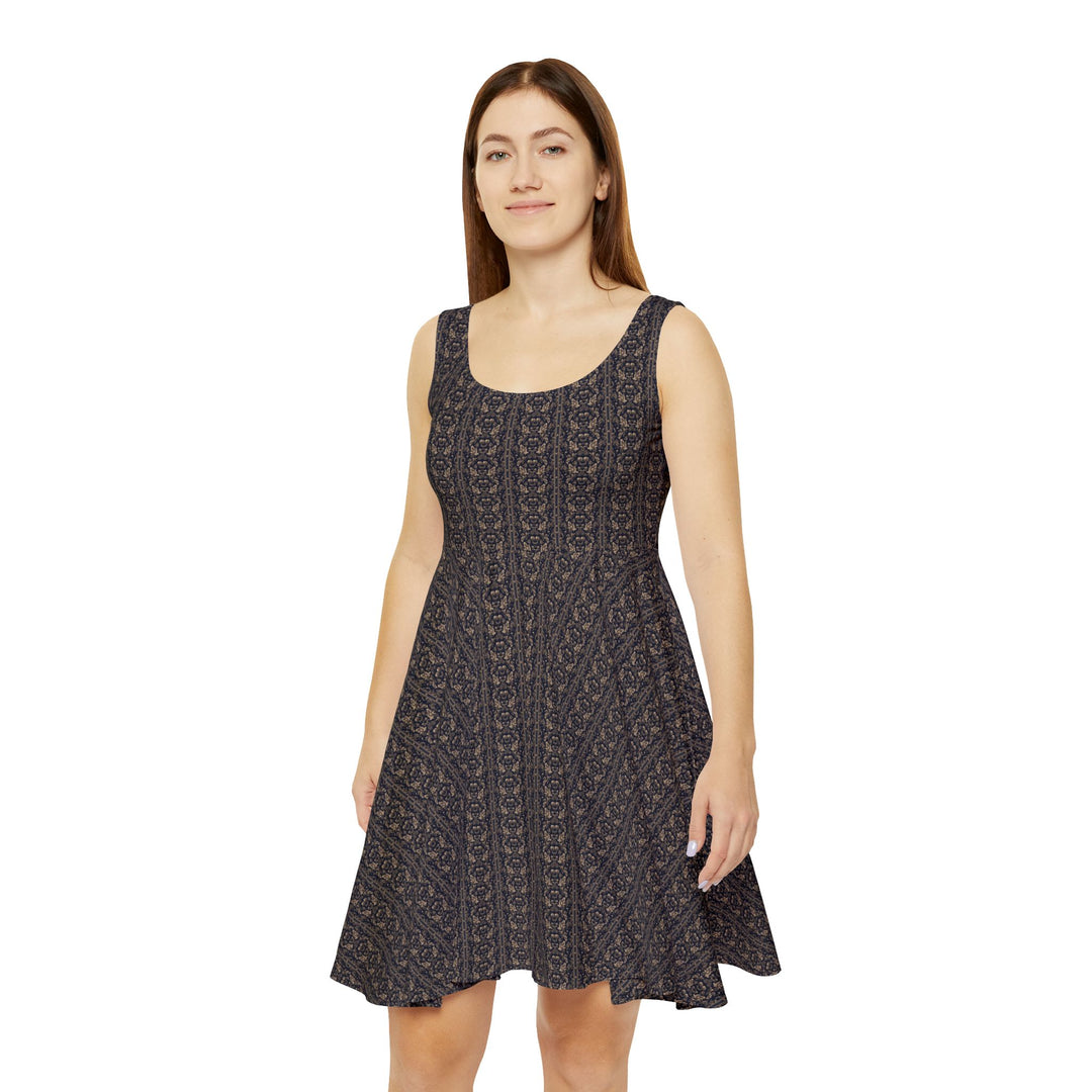 Button-Front Skater Dress - Classic Vintage Style - Creative Canvas Corner