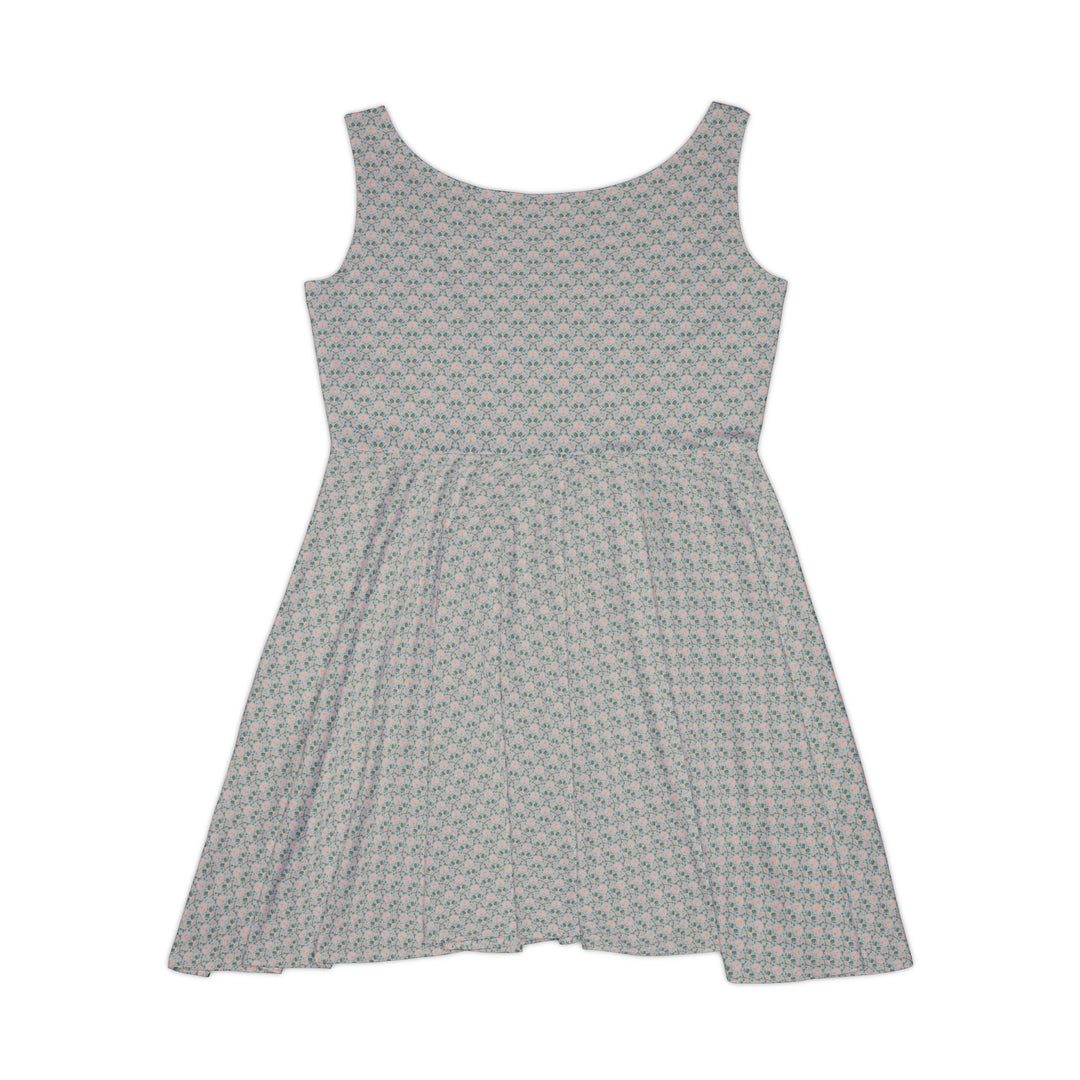 Whimsical Floral Pastel Skater Dress: Garden Serenity