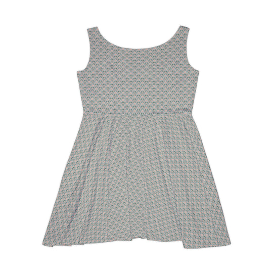 Whimsical Floral Pastel Skater Dress: Garden Serenity