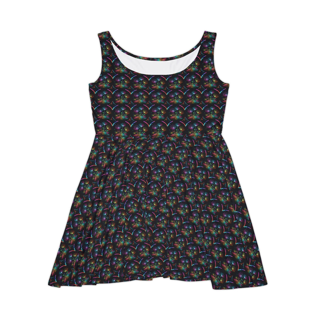 Electric Flora Vibe Women Skater Dress - Creative Canvas Corner