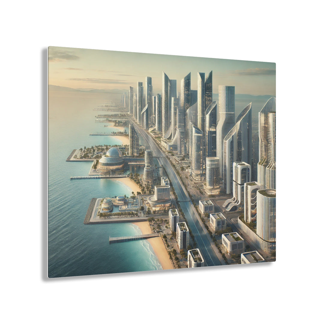 Futuristic Coastal Metropolis Acrylic Print