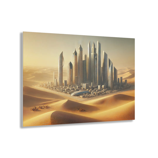 Futuristic Desert City Oasis Acrylic Print