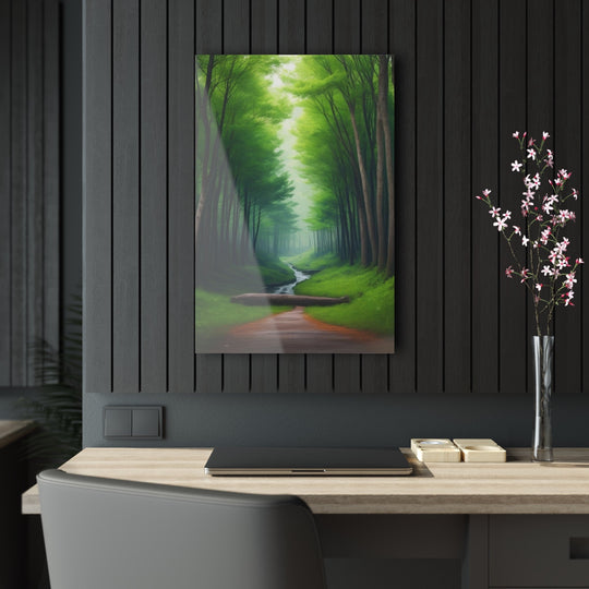 Beautiful acrylic paint of dark green forest - Creative Canvas Corner