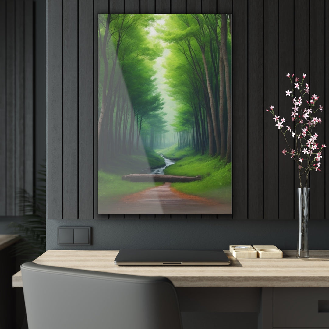 Beautiful acrylic paint of dark green forest - Creative Canvas Corner