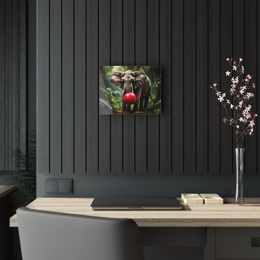 Elephant Playing with Ball in Jungle Acrylic Photo Prints for Home Decor - Creative Canvas Corner