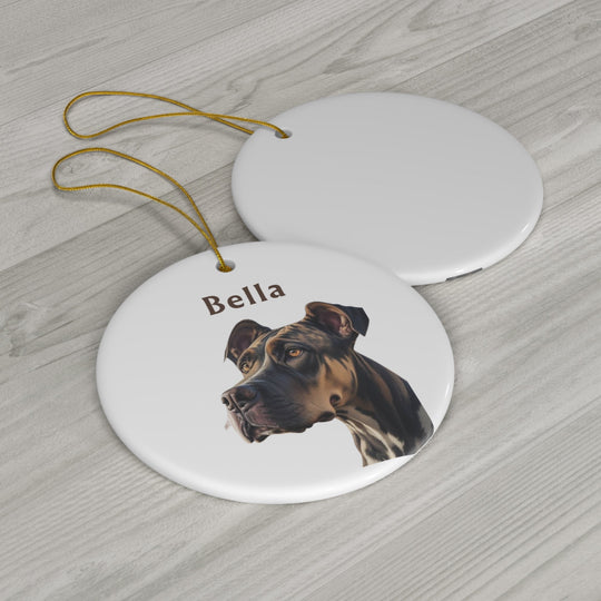 Great Dane Ornament Using Photo + Name Ornament Christmas Dog Ornament - Creative Canvas Corner