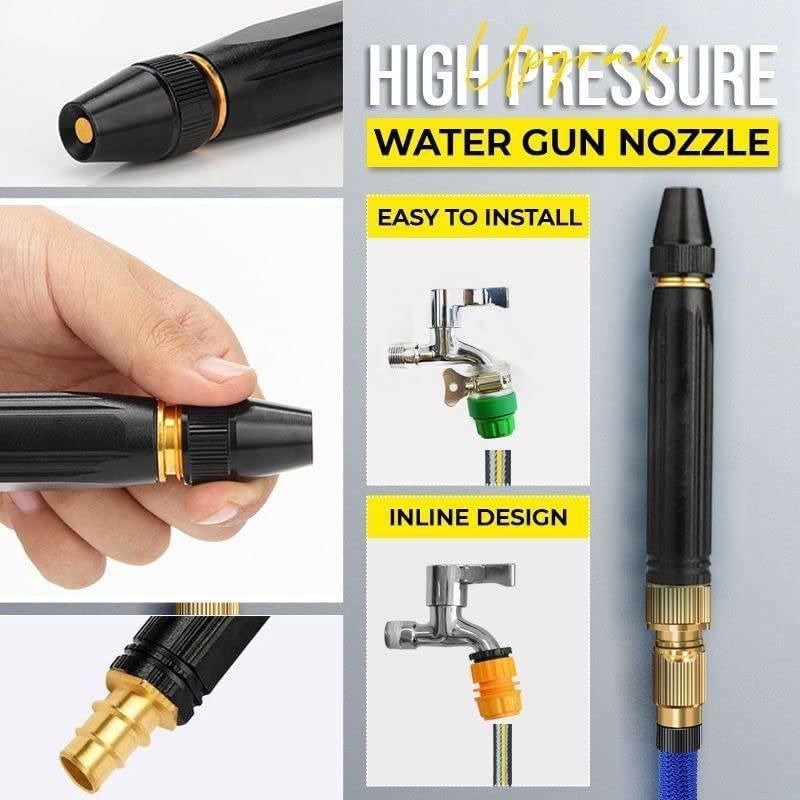 Portable High Pressure Washing Water Nozzle with 3 attachments (Black) 50% OFF