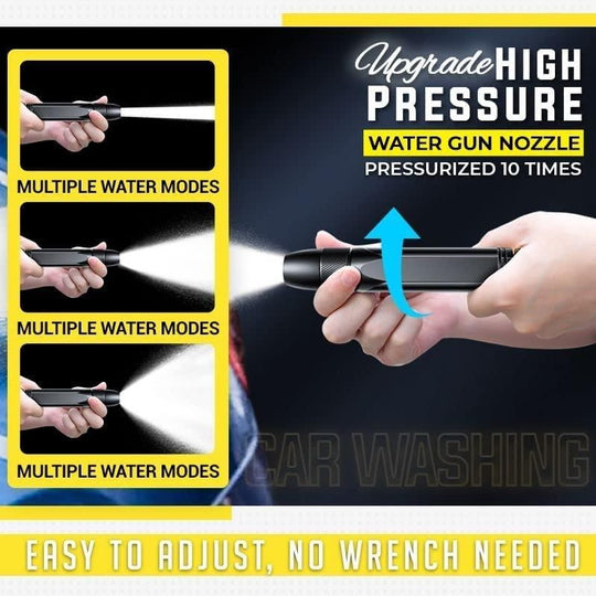 Portable High Pressure Washing Water Nozzle with 3 attachments (Black) 50% OFF - Creative Canvas Corner