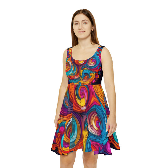 Sapphire Serenity Women's AOP Skater Dress - Creative Canvas Corner