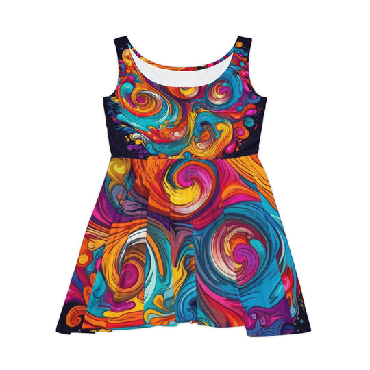 Sapphire Serenity Women's AOP Skater Dress - Creative Canvas Corner