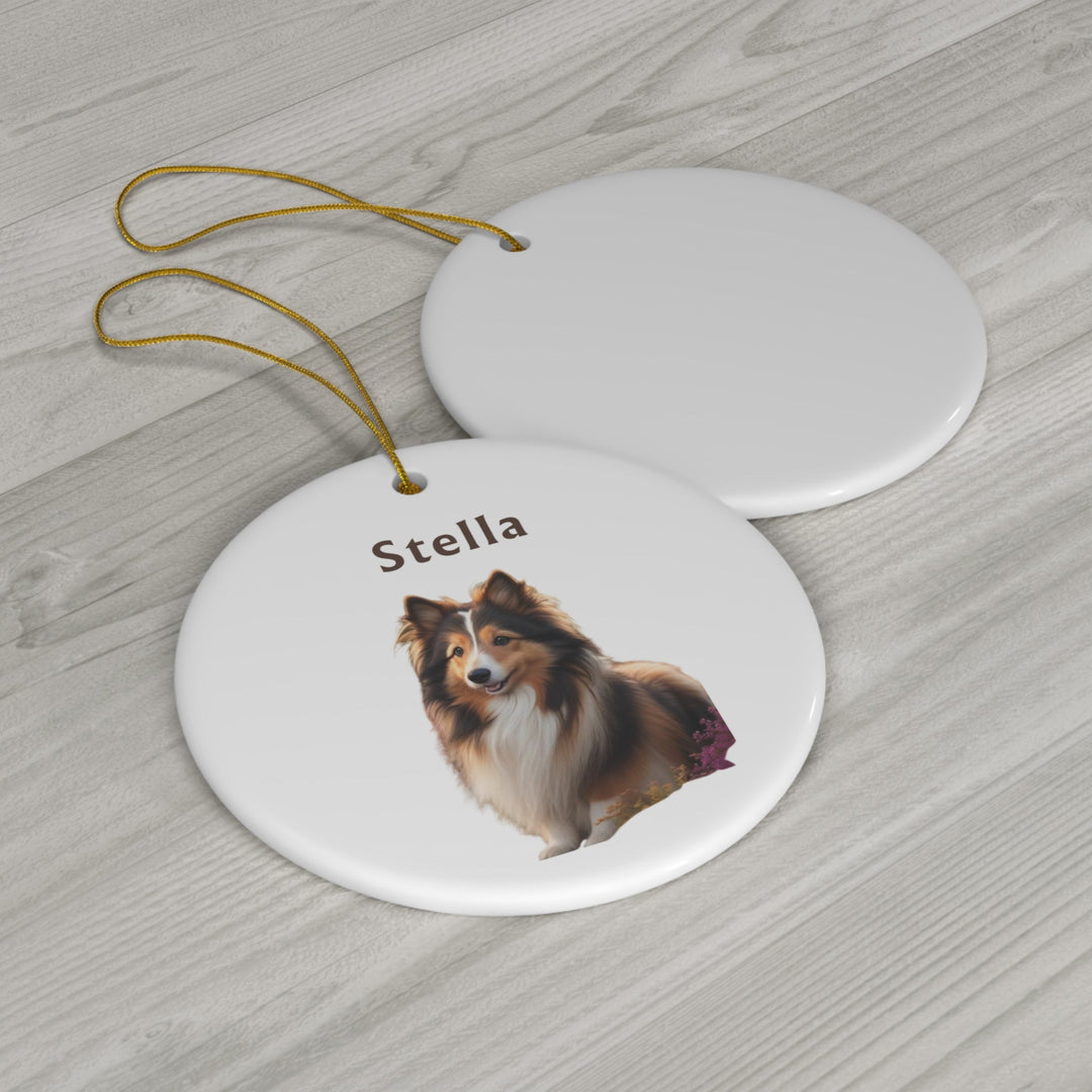Shetland Sheepdog Ornament Using Photo + Name Ornament Christmas Dog Ornament Dog - Creative Canvas Corner