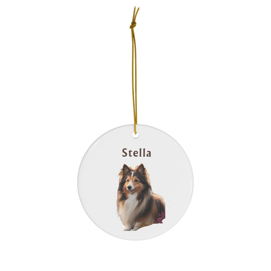Shetland Sheepdog Ornament Using Photo + Name Ornament Christmas Dog Ornament Dog - Creative Canvas Corner