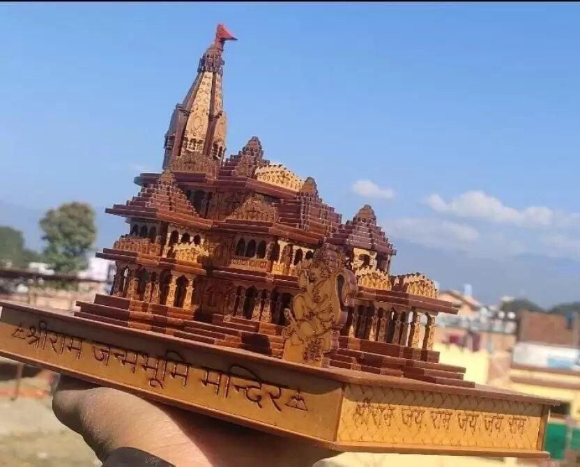 Shri Ram Mandir Ayodhya 3D Wooden Temple - Creative Canvas Corner