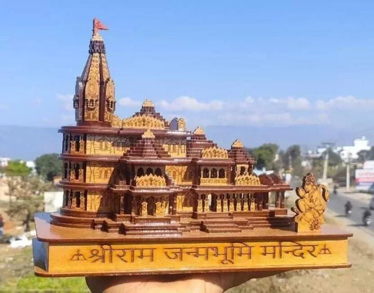 Shri Ram Mandir Ayodhya 3D Wooden Temple - Creative Canvas Corner