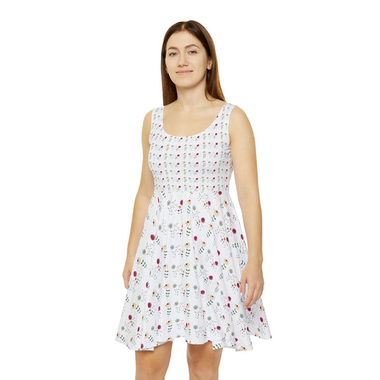 Women's Skater Dress with beautiful set of flowers - Creative Canvas Corner