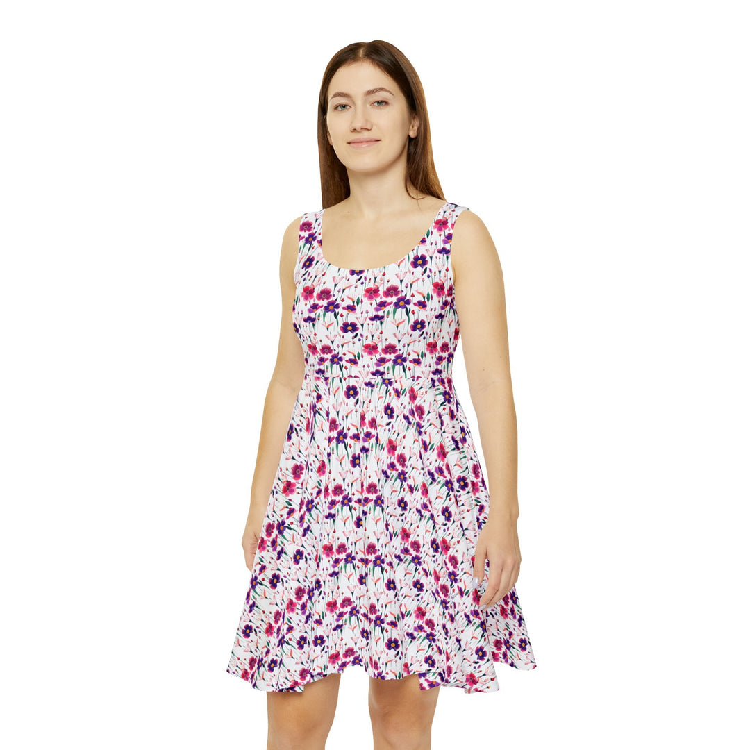 Women's Skater Dress with bunch of flowers - Creative Canvas Corner